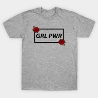 Girl Power with Rose Flower T-Shirt